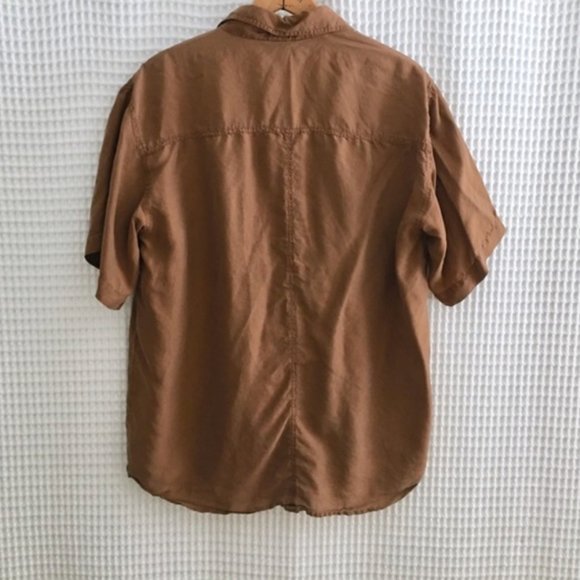 Vintage Pure Silk Button Down Short Blouse Small - Picture 2 of 4